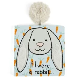 Jellycat Boek Engelstalig If I Were A Rabbit Zilver - 15cm