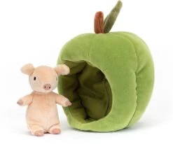 Nieuwe Producten 3 Jellycat Brambling Knuffel Varken Met Appelhuis - 18 Cm