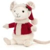 Jellycat Knuffel Merry Mouse Kerstmis - 18cm