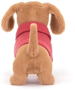 Jellycat Knuffel Sweater Worstenhond Roze - 16x7x14cm -Psikhouvanjou jellycat knuffel sweater worstenhond roze 16x7x14cm 3